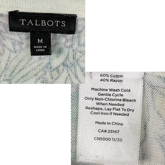 Talbots Medium Botanical Garden Print Button Front Cardigan Grandmacore - Picture 12 of 13